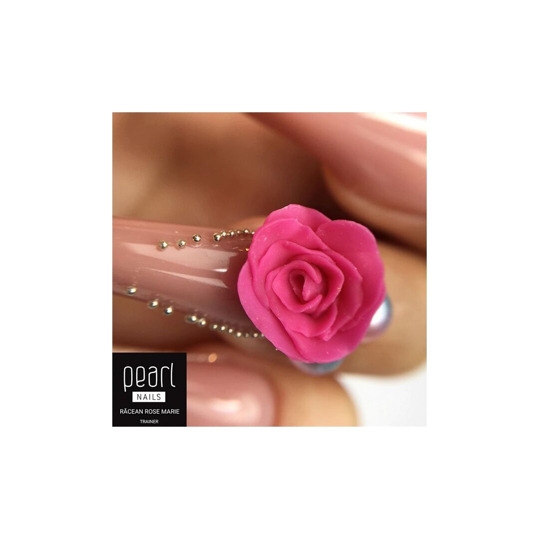 Lélegzetelállító 3D rózsa Pearl Nails Plastiline színes zseléből