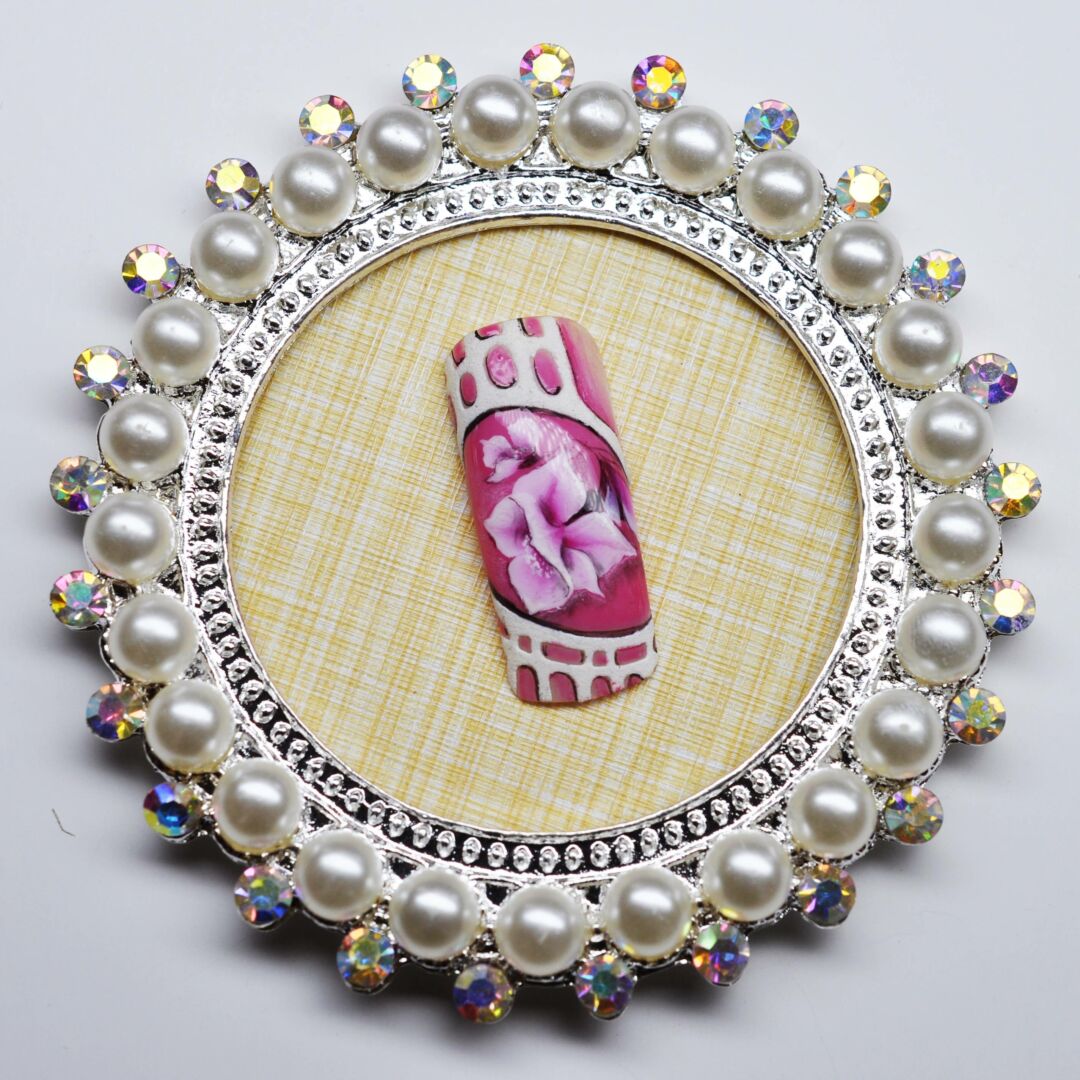 Pearl Nails Tiptartó display keret - gyöngyös, kerek