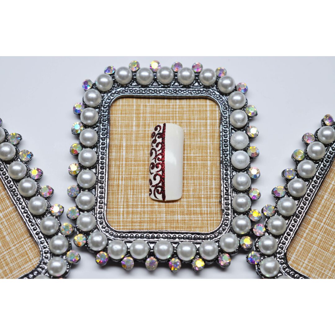Pearl Nails Tiptartó display keret - gyöngyös, téglalap