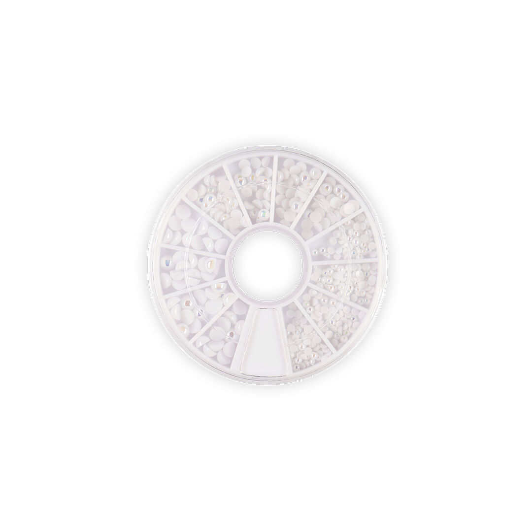 Körömdíszítő tárcsa - fehér gyöngy | Pearl Nails
