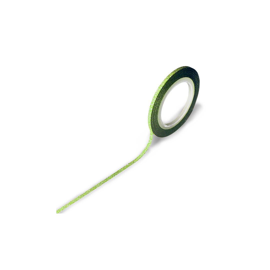 Díszítő szalag 2mm - glitter zöld