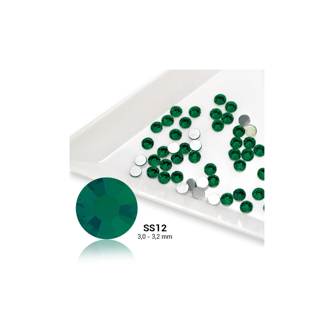 Pearl Nails zöld strasszkő SS12 50db