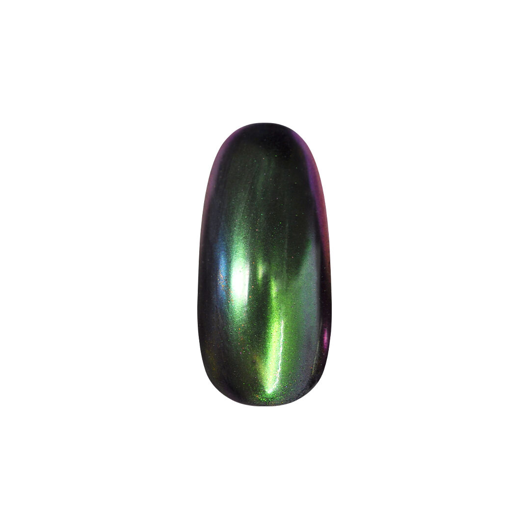 5D Galaxy Cat Eye Powder - Green-purple fényes krómporként