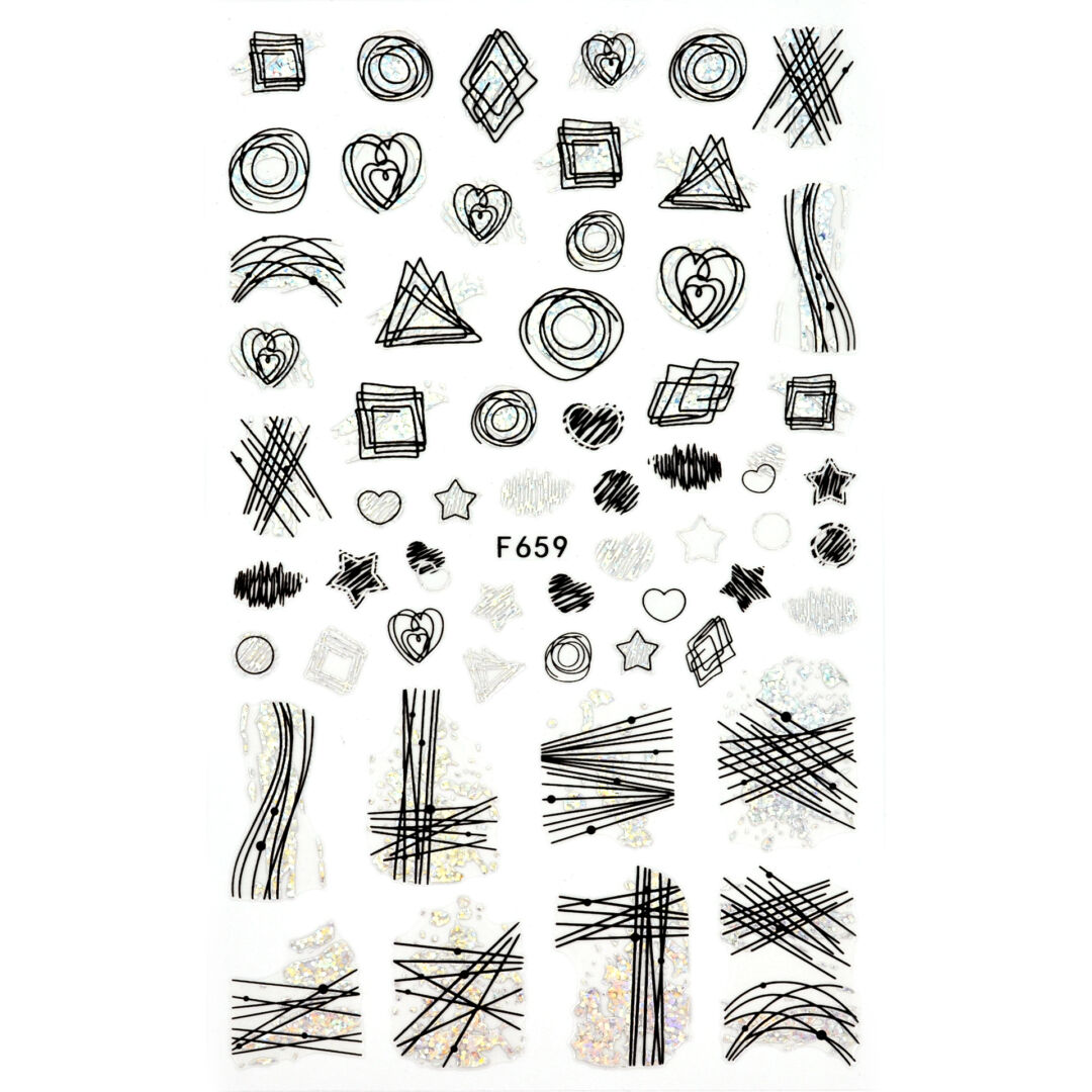 Öntapadós absztrakt minták körömmatrica F659 | Pearl Nails 