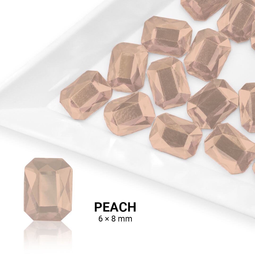 Pearl Nails Formakő téglalap alakú (6x8mm) 20db - Peach
