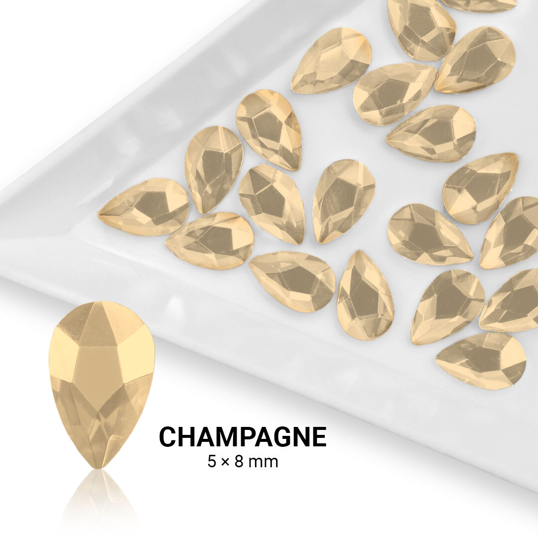 Pearl Nails Formakő csepp alakú (5x8mm) 20db - Champagne
