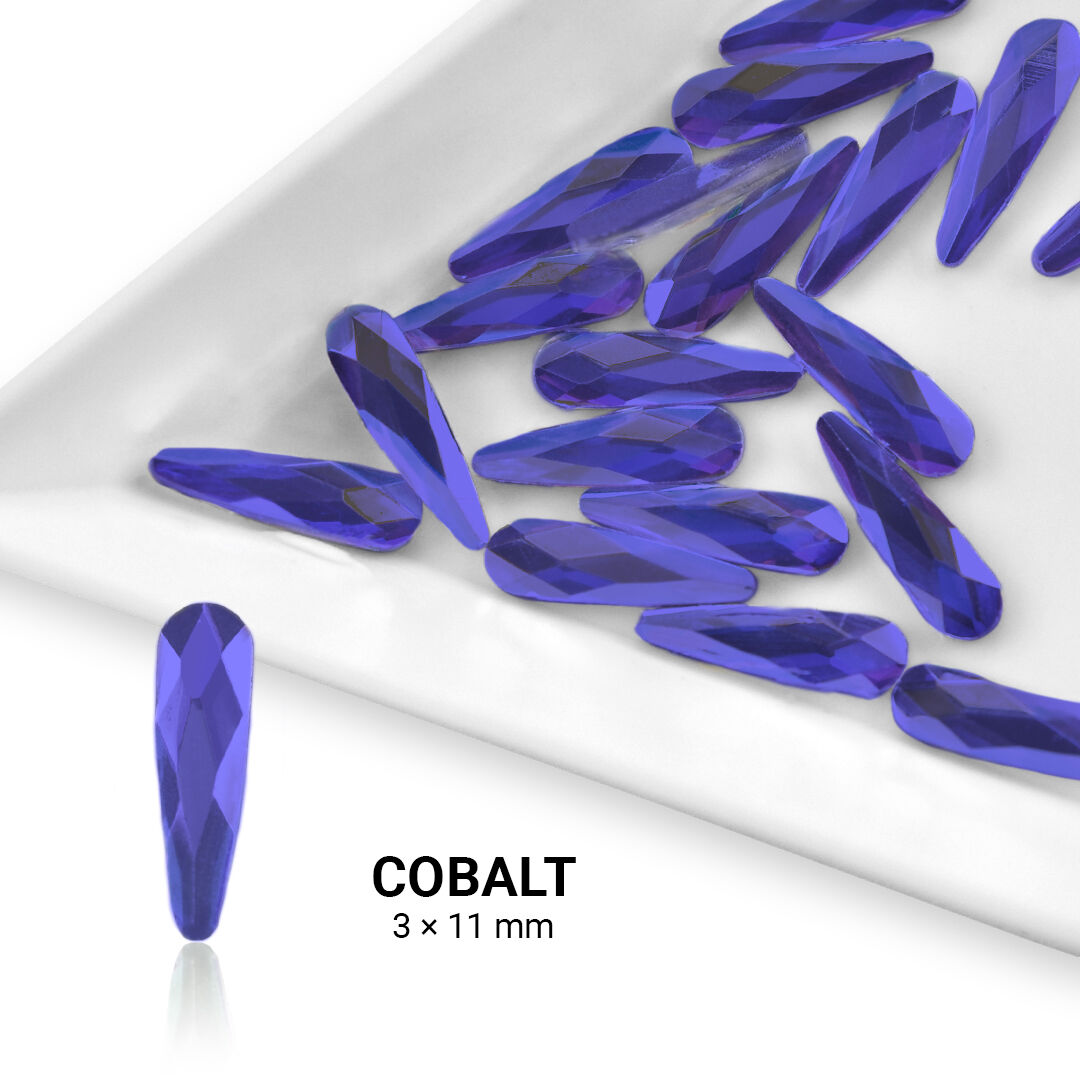 Pearl Nails Formakő csepp alakú (3x11mm) 20db - Cobalt