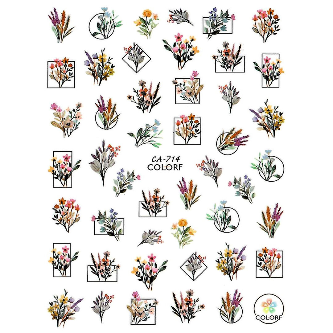 Akvarell hatású virágos körömmatrica CA714 | Pearl Nails 
