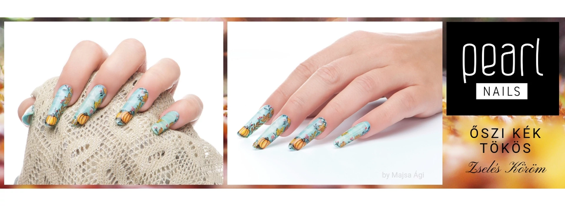 Őszi Kék Tökös zselés köröm - Step by Step