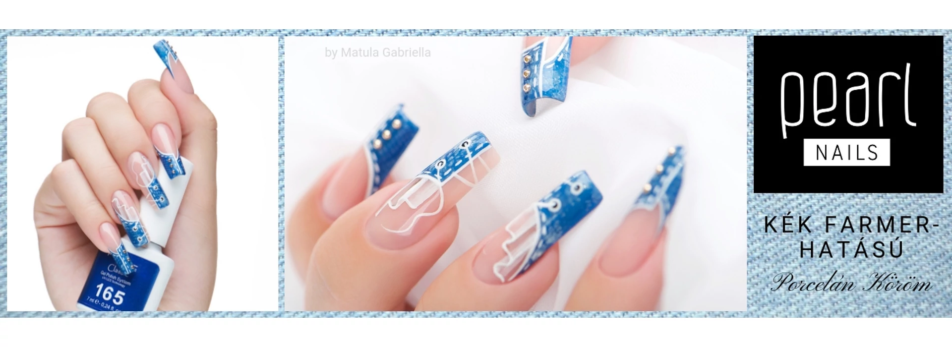 Kék Farmerhatású köröm - Step by Step