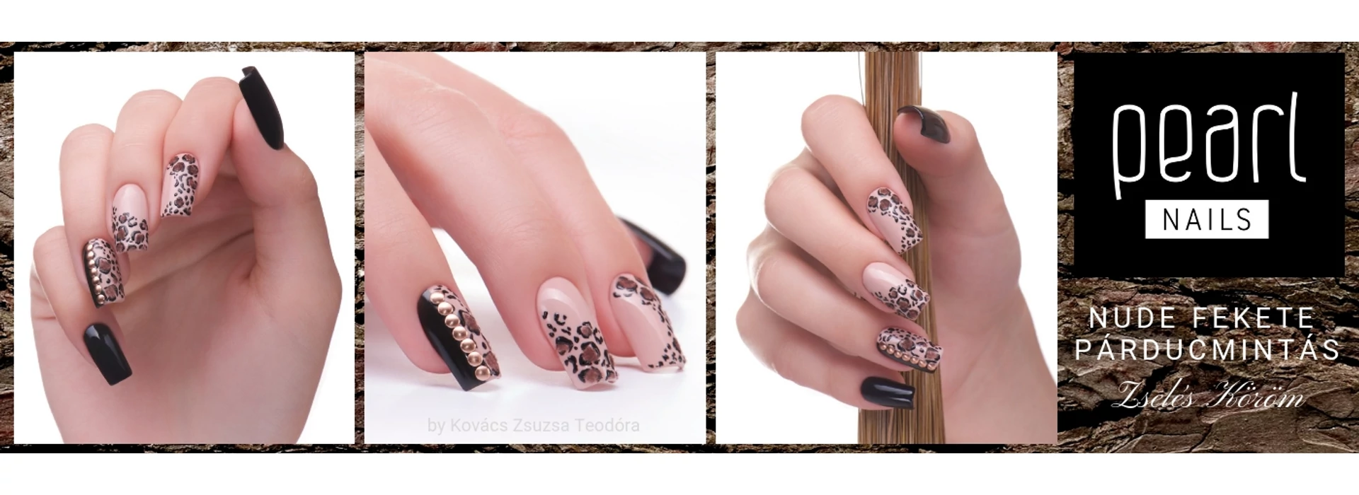 PÁRDUCMINTÁS nude fekete köröm - Step by Step