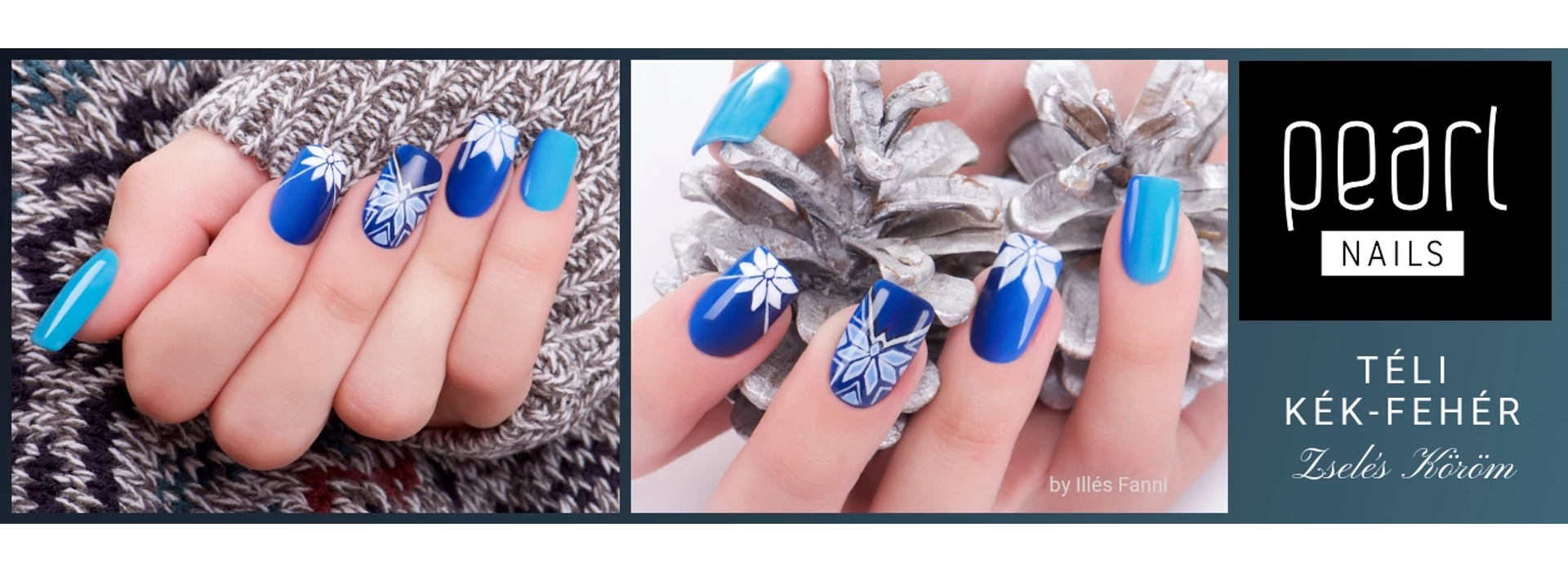 TÉLI Kék-Fehér zselés köröm - Step by Step