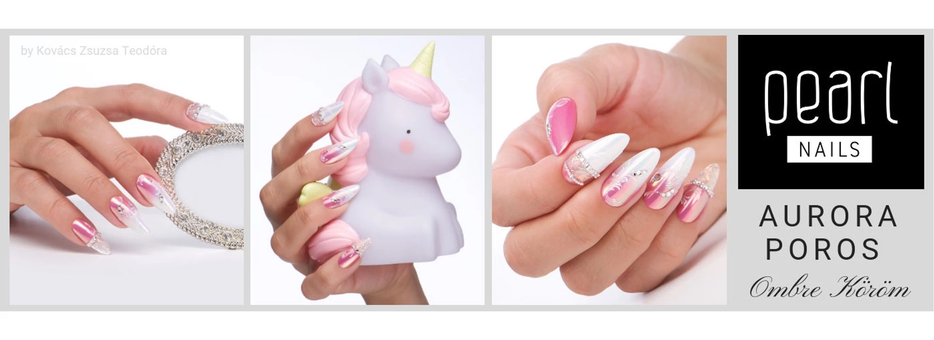 AURORA poros ombre köröm - Step by Step
