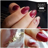 Kép 2/2 - Ünnepi bordó körmök Pearl Nails 386 Classic gél lakkal