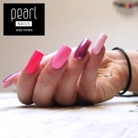 Kép 6/10 - Színátmenets körmök Gummy Base Gel - Neon Pink építő és Classic gél lakkokkal