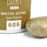 Kép 3/3 - Ásványkristály-hatás a körmökön - Matte Stone 606 arany gél lakk 