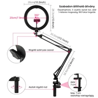 Kép 2/8 - PULUZ LED körlámpa / szelfi lámpa telefontartóval