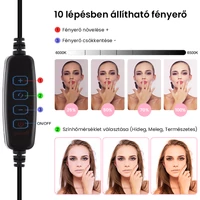 Kép 3/8 - PULUZ LED körlámpa / szelfi lámpa telefontartóval