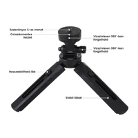 Kép 6/8 - PULUZ asztali tripod - teleszkópos