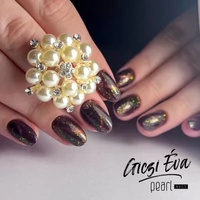 Kép 3/3 - Flakes Cat Eye Effect 742 gél lakk - fügebarna