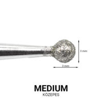 Kép 2/2 - Gyémánt csiszolófej - nagy gömb gépi manikűrhöz - Pearl Nails