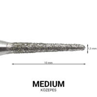 Kép 2/2 - Gyémánt csiszolófej - hosszúkás kúp gépi manikűrhöz - Pearl Nails