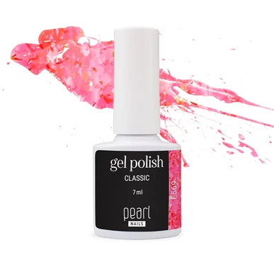 Classic F569 gél lakk - üveghatású flakes pink