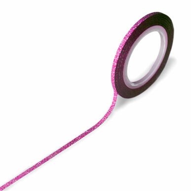 Díszítő szalag 2mm - glitter pink