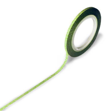 Díszítő szalag 2mm - glitter zöld
