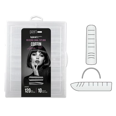 hybrid Reverse Dual Tip Box - Coffin Apex 50 - Pearl Nails