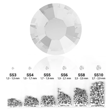Ezüst 6in1 Strasszkő szett - 6 méretben