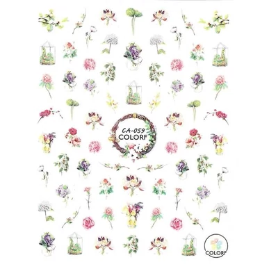 Öntapadós virágos körömmatrica CA59 | Pearl Nails 