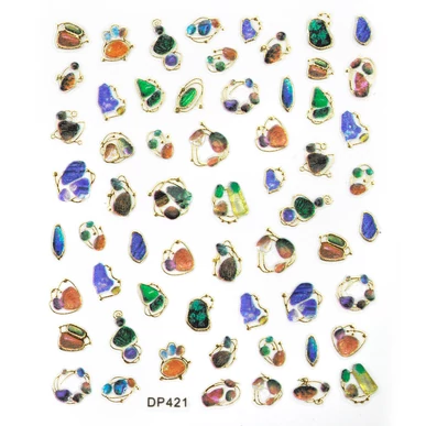 Öntapadós nonfiguratív ékszermatrica körömre DP421 | Pearl Nails 
