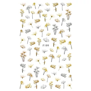 Öntapadós pitypangos körömmatrica F199 | Pearl Nails 