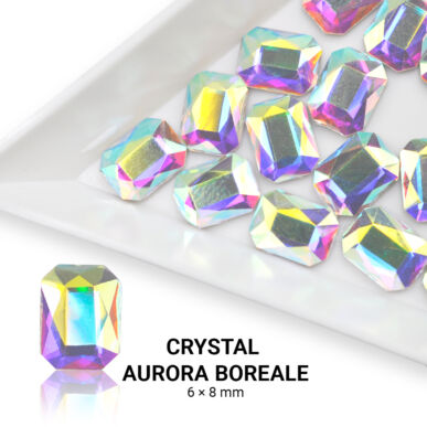 Formakő téglalap alakú - 6x8mm - Crystal AB