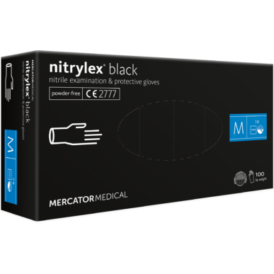 nitrylex® black púdermentes nitril kesztyű - M