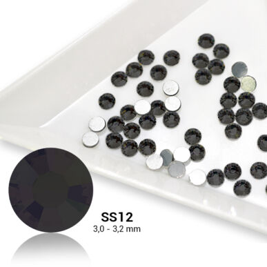Pearl Nails fekete strasszkő SS12 50db