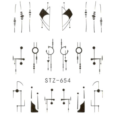 Vizes körömmatrica STZ-654 absztrakt geometriai mintás