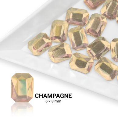 Pearl Nails Formakő téglalap alakú (6x8mm) 20db - Champagne