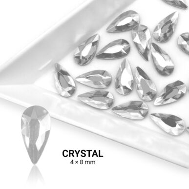 Pearl Nails Formakő csepp alakú (4x8mm) 20db - Crystal