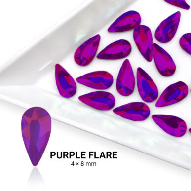 Pearl Nails Formakő csepp alakú (4x8mm) 20db - Purple Flare