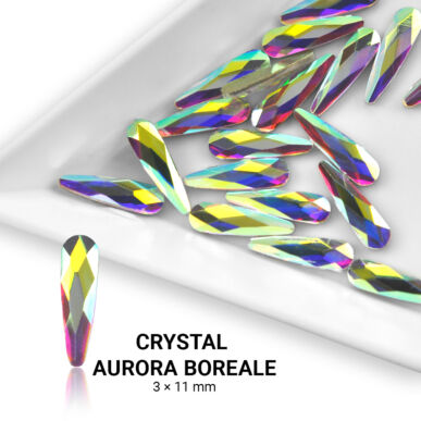 Pearl Nails Formakő csepp alakú (3x11mm) 20db - Crystal AB