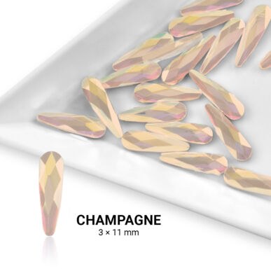 Pearl Nails Formakő csepp alakú (3x11mm) 20db - Champagne