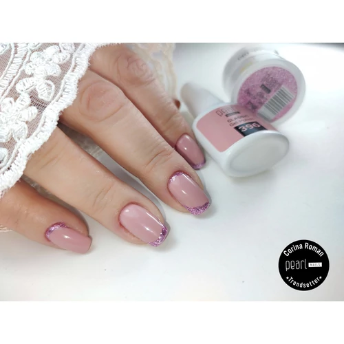 Classic 396 nude gél lakk alapon Glam Decor Gel Pink francia szabadszél