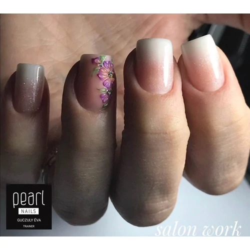 Babyboomer körmök Glitter Nude hybrid PolyAcryl akrilzselével