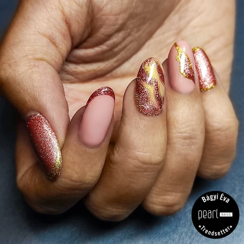 Pearl Nails Matte Stone 605 gél lakk - rosegold &quot;Rózsakvarc&quot;