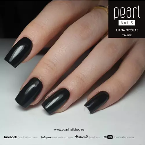 Fekete műköröm - Pearl Nails Matte 201 színes zselé
