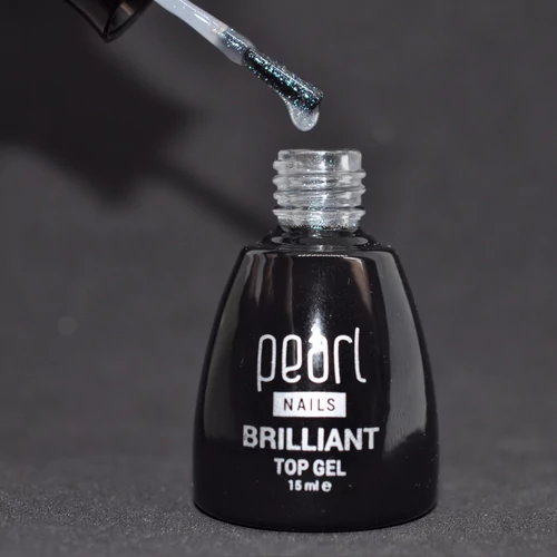 Pearl Nails Brilliant Top Gel csillámos effekt fényzselé - apró, ezüst csillámokkal