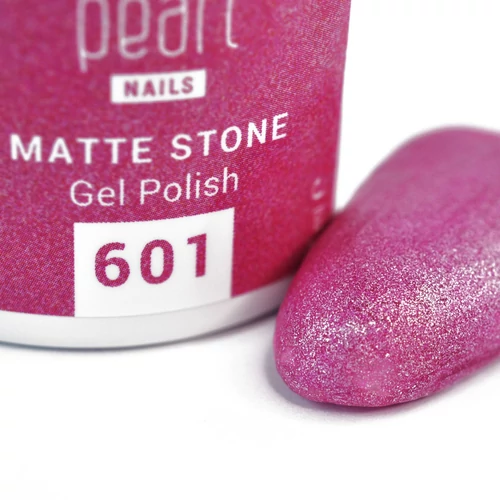 Ásványkristály-hatás a körmökön - Matte Stone 601 pink gél lakk 