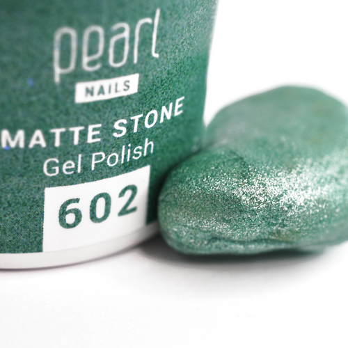 Ásványkristály-hatás a körmökön - Matte Stone 602 zöld gél lakk 